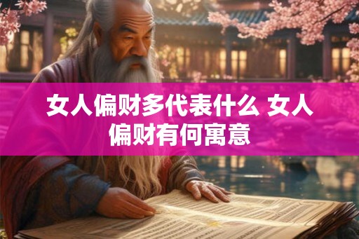 女人偏财多代表什么 女人偏财有何寓意 女人偏财多代表什么 女人偏财有何寓意