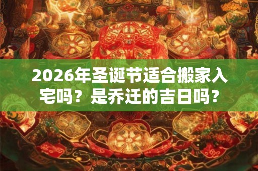 2026年圣诞节适合搬家入宅吗？是乔迁的吉日吗？