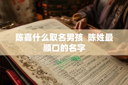 陈嘉什么取名男孩  陈姓最顺口的名字