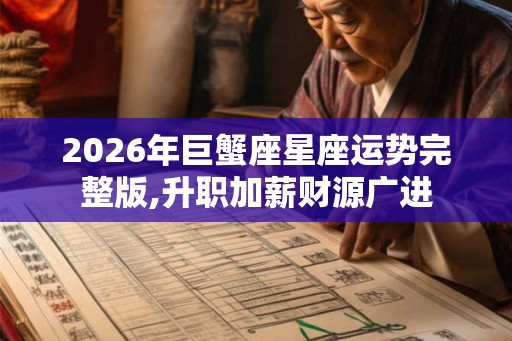 2026年巨蟹座星座运势完整版,升职加薪财源广进