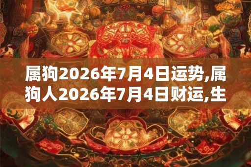 属狗2026年7月4日运势,属狗人2026年7月4日财运,生肖狗2026年7月4日运势