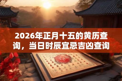 2026年正月十五的黄历查询，当日时辰宜忌吉凶查询