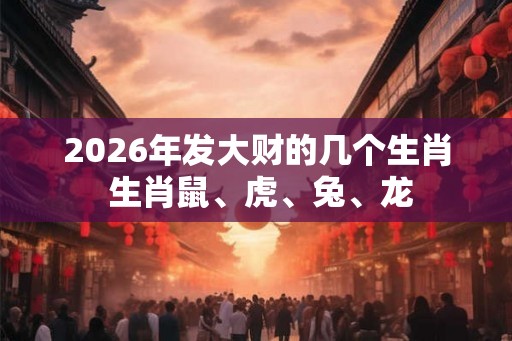 2026年发大财的几个生肖 生肖鼠、虎、兔、龙