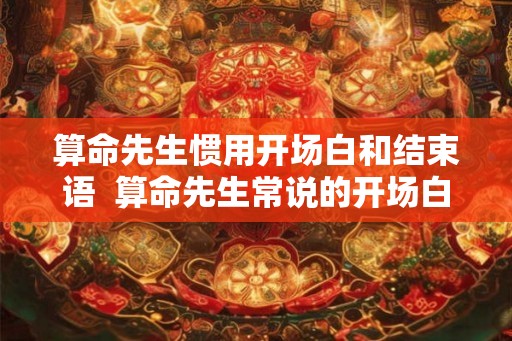 算命先生惯用开场白和结束语  算命先生常说的开场白