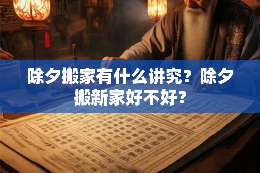 除夕搬家有什么讲究？除夕搬新家好不好？