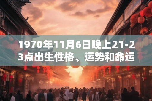 1970年11月6日晚上21-23点出生性格、运势和命运 1970年11月6日晚上21-23点出生性格、运势和命运