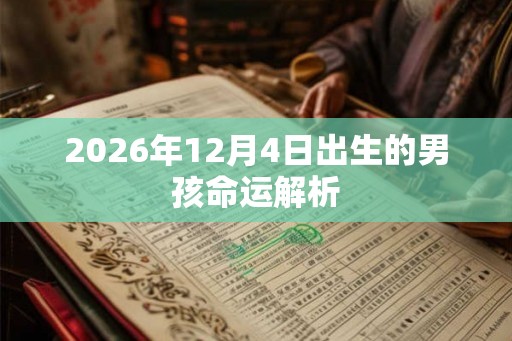 2026年12月4日出生的男孩命运解析