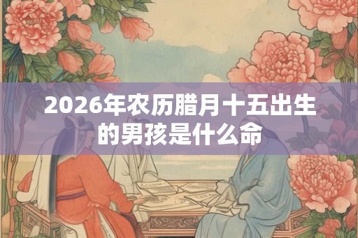 2026年农历腊月十五出生的男孩是什么命