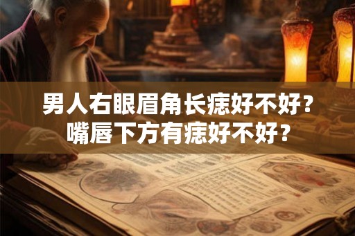 男人右眼眉角长痣好不好？嘴唇下方有痣好不好？