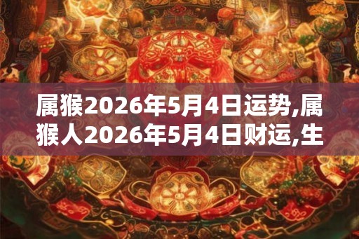 属猴2026年5月4日运势,属猴人2026年5月4日财运,生肖猴2026年5月4日运势