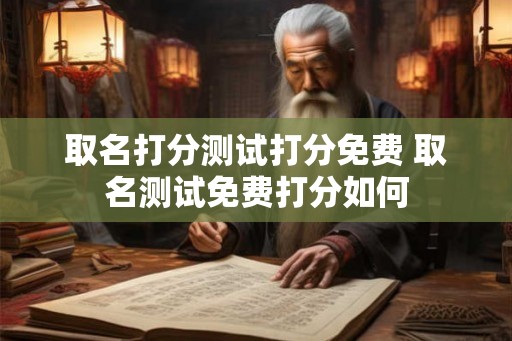 取名打分测试打分免费 取名测试免费打分如何