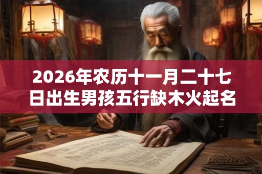 2026年农历十一月二十七日出生男孩五行缺木火起名