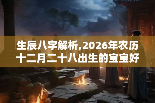生辰八字解析,2026年农历十二月二十八出生的宝宝好不好