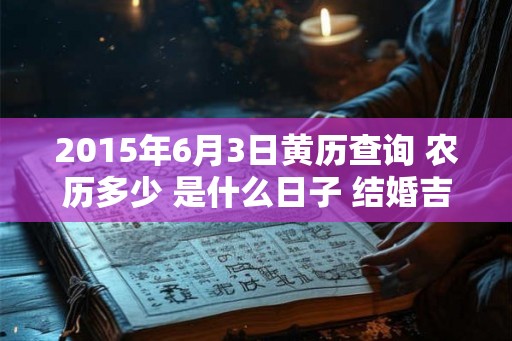 2015年6月3日黄历查询 农历多少 是什么日子 结婚吉时