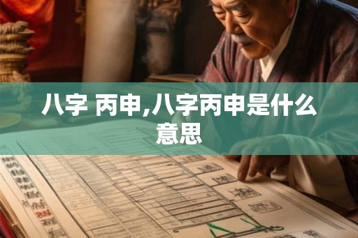 八字 丙申,八字丙申是什么意思
