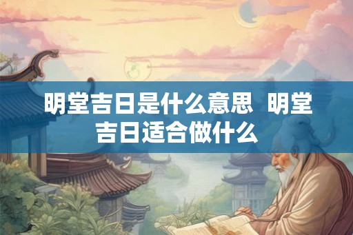 明堂吉日是什么意思  明堂吉日适合做什么