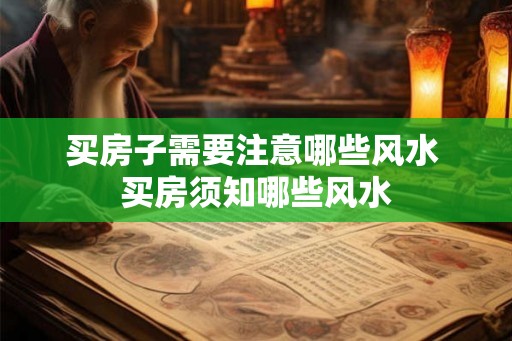 买房子需要注意哪些风水 买房须知哪些风水