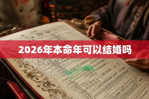 2026年本命年可以结婚吗