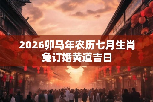 2026卯马年农历七月生肖兔订婚黄道吉日