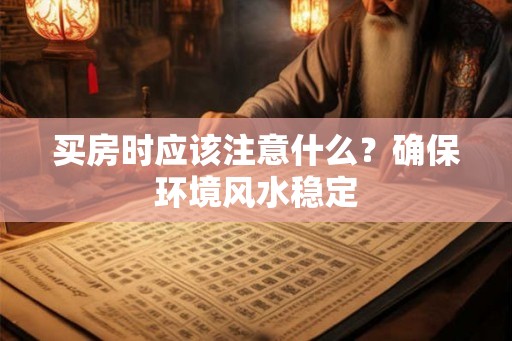 买房时应该注意什么？确保环境风水稳定