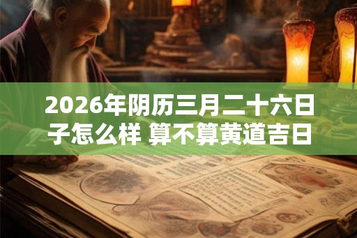 2026年阴历三月二十六日子怎么样 算不算黄道吉日