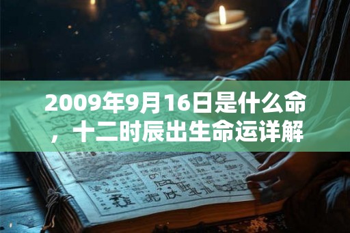 2009年9月16日是什么命，十二时辰出生命运详解