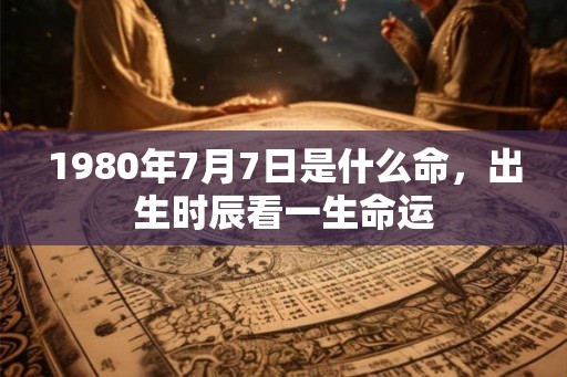 1980年7月7日是什么命，出生时辰看一生命运