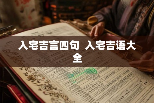 入宅吉言四句 入宅吉语大全 入宅吉言四句 入宅吉语大全