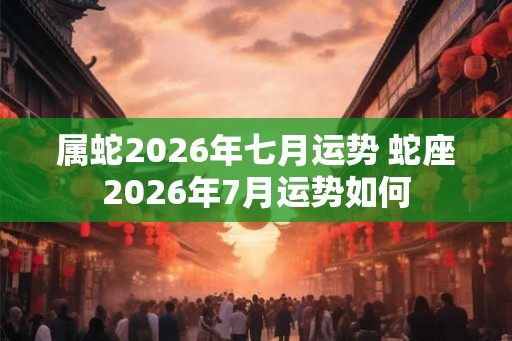 属蛇2026年七月运势 蛇座2026年7月运势如何