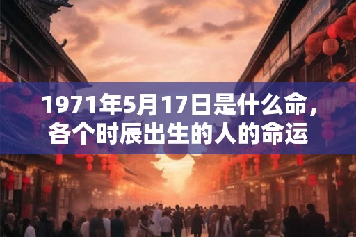 1971年5月17日是什么命，各个时辰出生的人的命运