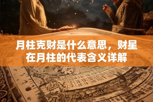 月柱克财是什么意思，财星在月柱的代表含义详解