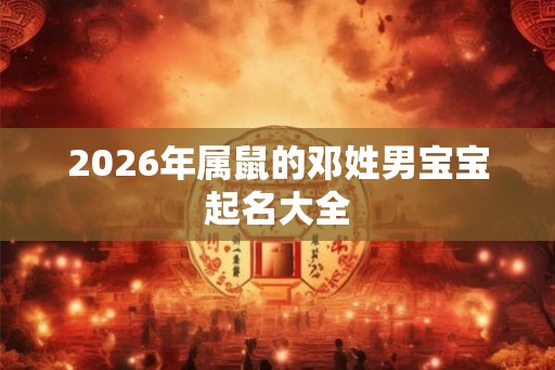 2026年属鼠的邓姓男宝宝起名大全 2026年属鼠的邓姓男宝宝起名大全
