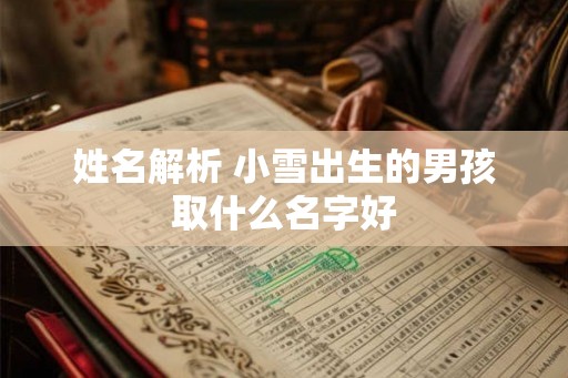 姓名解析 小雪出生的男孩取什么名字好