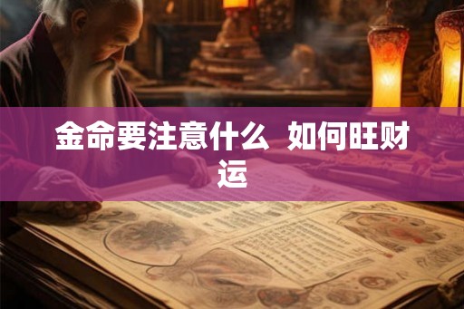 金命要注意什么  如何旺财运