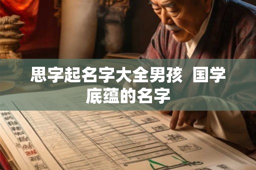思字起名字大全男孩  国学底蕴的名字