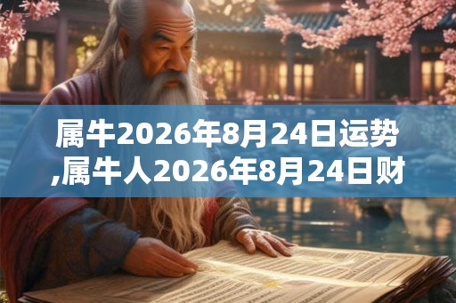属牛2026年8月24日运势,属牛人2026年8月24日财运,生肖牛2026年8月24日运势