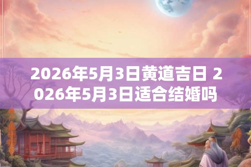 2026年5月3日黄道吉日 2026年5月3日适合结婚吗