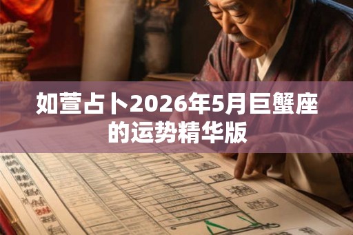 如萱占卜2026年5月巨蟹座的运势精华版
