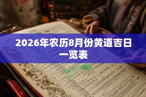 2026年农历8月份黄道吉日一览表