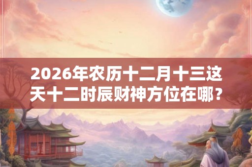 2026年农历十二月十三这天十二时辰财神方位在哪? 2026年农历十二月十三这天十二时辰财神方位在哪?
