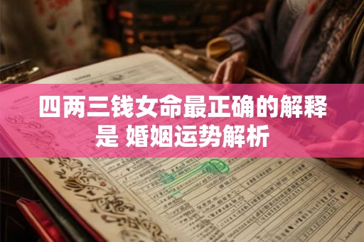四两三钱女命最正确的解释是 婚姻运势解析