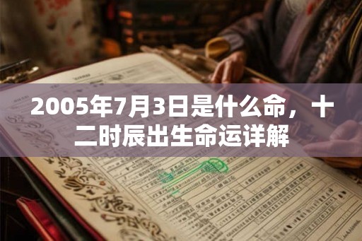2005年7月3日是什么命，十二时辰出生命运详解