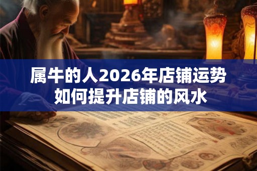 属牛的人2026年店铺运势 如何提升店铺的风水