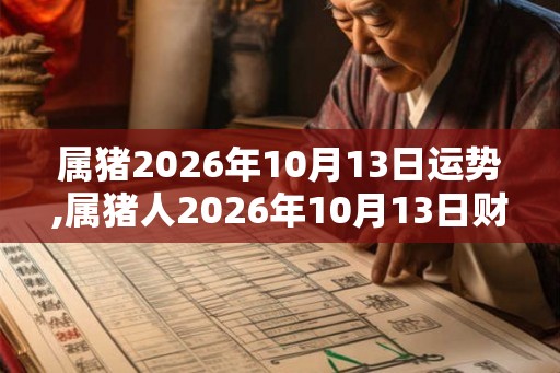 属猪2026年10月13日运势,属猪人2026年10月13日财运,生肖猪2026年10月13日运势