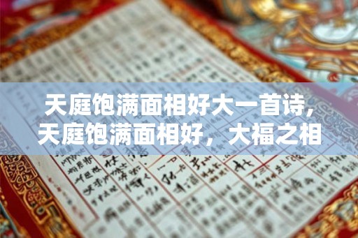 天庭饱满面相好大一首诗,天庭饱满面相好，大福之相引惊叹