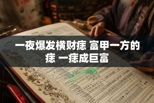 一夜爆发横财痣 富甲一方的痣 一痣成巨富