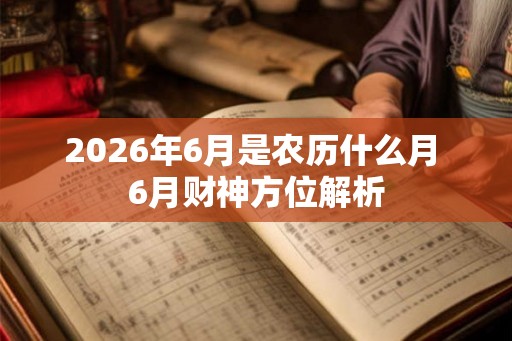 2026年6月是农历什么月 6月财神方位解析 2026年6月是农历什么月 6月财神方位解析