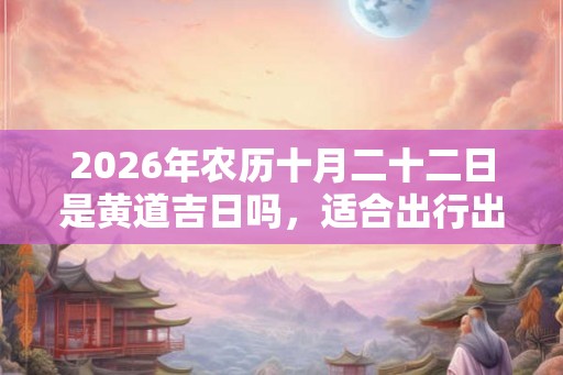 2026年农历十月二十二日是黄道吉日吗，适合出行出游吗？