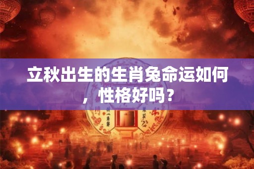 立秋出生的生肖兔命运如何,性格好吗? 立秋出生的生肖兔命运如何,性格好吗?