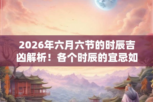 2026年六月六节的时辰吉凶解析！各个时辰的宜忌如何？
